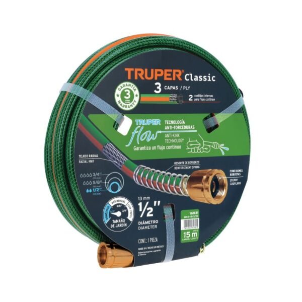 MANGUERA JARDIN 1/2 X 15 M TRUPER