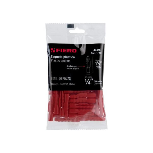 TAQUETE PLASTICO 1/4 50 PZAS. TAQ-1/4P TRUPER