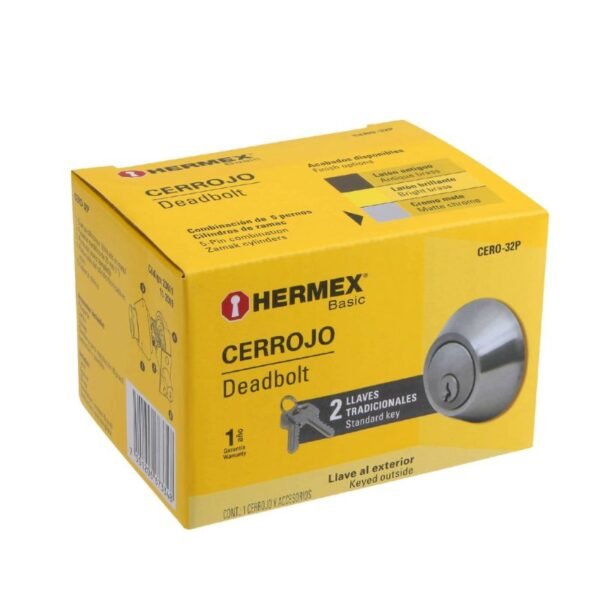CERROJO CROMO MATE DOBLE